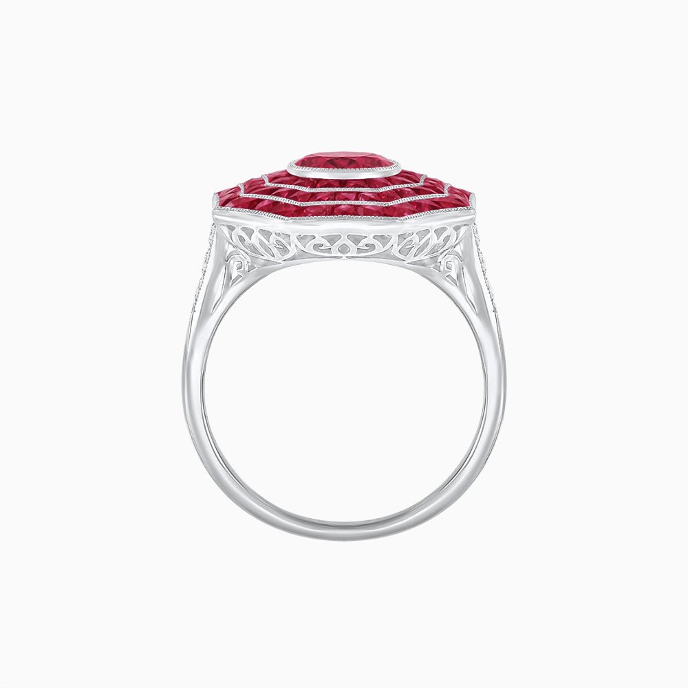 Art Deco Inspired Cocktail Gemstone Ring - Shahin Jewelry