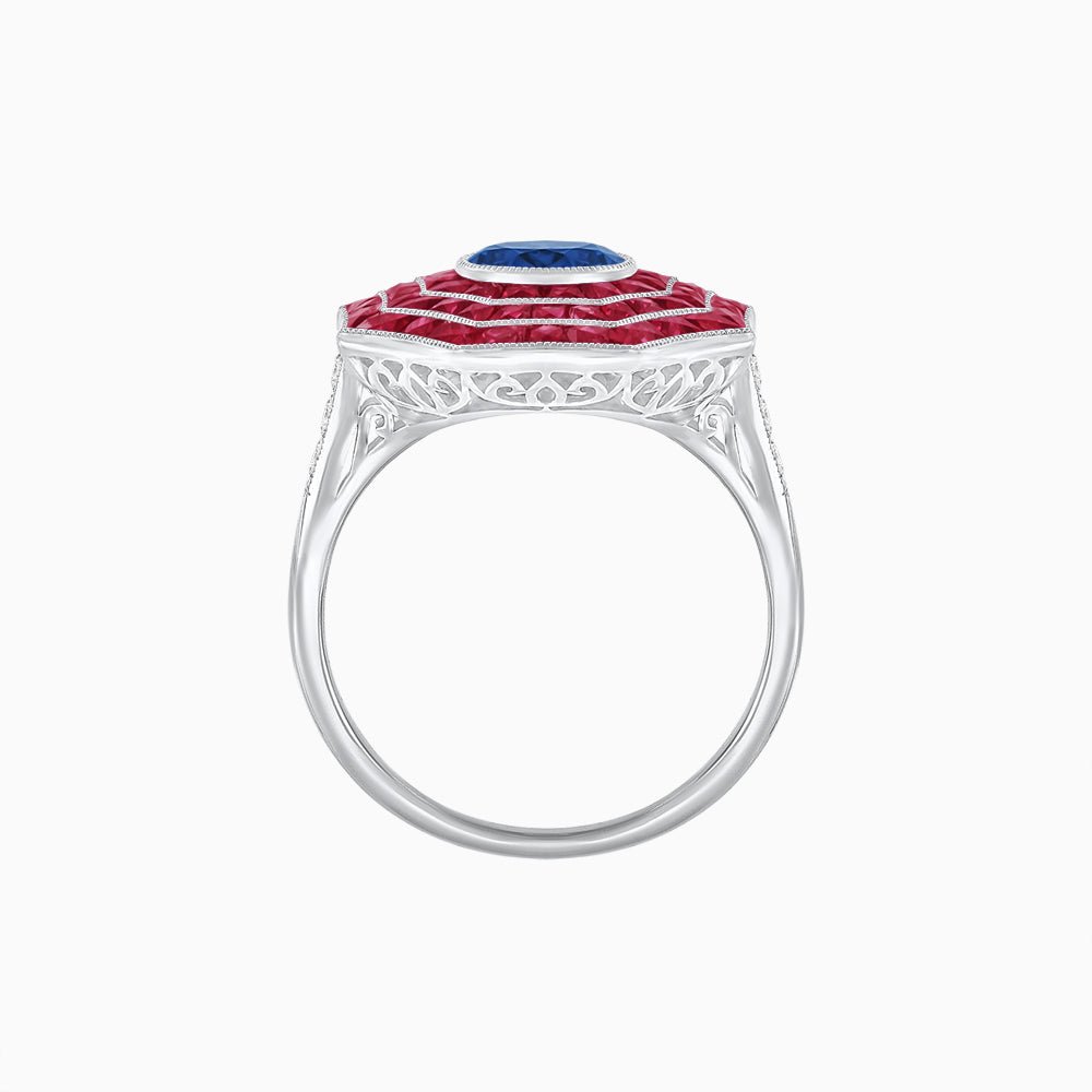 Art Deco Inspired Cocktail Gemstone Ring - Shahin Jewelry