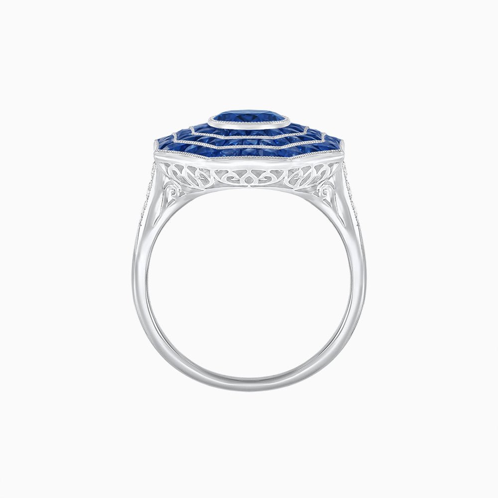 Art Deco Inspired Cocktail Gemstone Ring - Shahin Jewelry