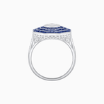 Load image into Gallery viewer, Art Deco Inspired Cocktail Illusion Diamond Ring with Gemstone - Shahin Jewelry