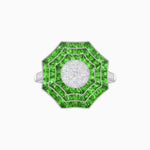 Load image into Gallery viewer, Art Deco Inspired Cocktail Illusion Diamond Ring with Gemstone - Shahin Jewelry