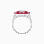 Load image into Gallery viewer, Art Deco Inspired Cocktail Illusion Diamond Ring with Gemstone - Shahin Jewelry