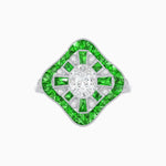 Load image into Gallery viewer, Art Deco Inspired Cocktail Ring with Diamond - Shahin Jewelry