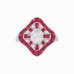 Load image into Gallery viewer, Art Deco Inspired Cocktail Ring with Diamond - Shahin Jewelry
