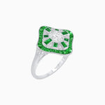 Load image into Gallery viewer, Art Deco Inspired Cocktail Ring with Diamond - Shahin Jewelry