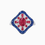 Load image into Gallery viewer, Art Deco Inspired Cocktail Ring with Gemstone - Shahin Jewelry