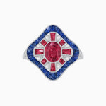 Load image into Gallery viewer, Art Deco Inspired Cocktail Ring with Gemstone - Shahin Jewelry
