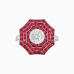 Load image into Gallery viewer, Art Deco Inspired Cocktail Ring with Gemstone - Shahin Jewelry