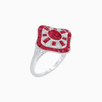 Load image into Gallery viewer, Art Deco Inspired Cocktail Ring with Gemstone - Shahin Jewelry
