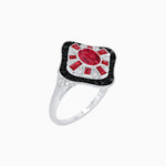 Load image into Gallery viewer, Art Deco Inspired Cocktail Ring with Gemstone - Shahin Jewelry