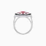 Load image into Gallery viewer, Art Deco Inspired Cocktail Ring with Gemstone - Shahin Jewelry