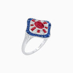 Load image into Gallery viewer, Art Deco Inspired Cocktail Ring with Gemstone - Shahin Jewelry