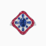 Load image into Gallery viewer, Art Deco Inspired Cocktail Ring with Gemstone - Shahin Jewelry
