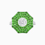 Load image into Gallery viewer, Art Deco Inspired Cocktail Ring with Gemstone - Shahin Jewelry