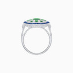 Load image into Gallery viewer, Art Deco Inspired Cocktail Ring with Gemstone - Shahin Jewelry