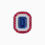 Load image into Gallery viewer, Art Deco Inspired Convertible Emerald Cut Double Halo Ring Pendant - Shahin Jewelry