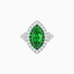 Load image into Gallery viewer, Art Deco Inspired Convertible Marquise Double Halo Ring Pendant - Shahin Jewelry