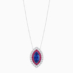 Load image into Gallery viewer, Art Deco Inspired Convertible Marquise Double Halo Ring Pendant - Shahin Jewelry