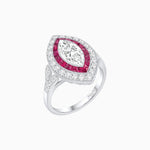 Load image into Gallery viewer, Art Deco Inspired Convertible Marquise Double Halo Ring Pendant - Shahin Jewelry