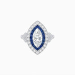 Load image into Gallery viewer, Art Deco Inspired Convertible Marquise Double Halo Ring Pendant - Shahin Jewelry