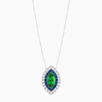 Load image into Gallery viewer, Art Deco Inspired Convertible Marquise Double Halo Ring Pendant - Shahin Jewelry
