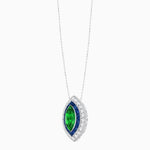 Load image into Gallery viewer, Art Deco Inspired Convertible Marquise Double Halo Ring Pendant - Shahin Jewelry