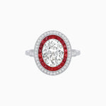 Load image into Gallery viewer, Art Deco Inspired Convertible Oval Double Halo Ring Pendant - Shahin Jewelry
