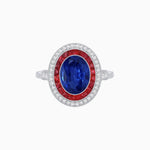 Load image into Gallery viewer, Art Deco Inspired Convertible Oval Double Halo Ring Pendant - Shahin Jewelry