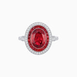 Load image into Gallery viewer, Art Deco Inspired Convertible Oval Double Halo Ring Pendant - Shahin Jewelry