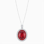 Load image into Gallery viewer, Art Deco Inspired Convertible Oval Double Halo Ring Pendant - Shahin Jewelry