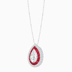 Load image into Gallery viewer, Art Deco Inspired Convertible Pear Double Halo Ring Pendant - Shahin Jewelry
