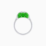 Load image into Gallery viewer, Art Deco Inspired Cushion-Cut Center and Calibré-Cut Gemstone Cocktail Ring - Shahin Jewelry