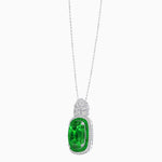 Load image into Gallery viewer, Art Deco Inspired Cushion Cut Double Halo Pendant with Fan Bail - Shahin Jewelry
