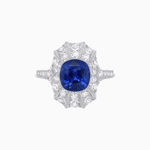 Load image into Gallery viewer, Art Deco Inspired Cushion Cut Sunburst Diamond Halo Ring - Shahin Jewelry