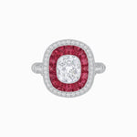 Load image into Gallery viewer, Art Deco Inspired Cushion Diamond Halo Ring - Shahin Jewelry