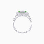 Load image into Gallery viewer, Art Deco Inspired Cushion Gemstone & Diamond Halo Ring - Shahin Jewelry