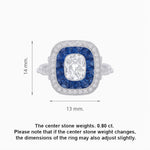 Load image into Gallery viewer, Art Deco Inspired Cushion Gemstone & Diamond Halo Ring - Shahin Jewelry