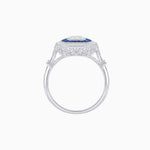 Load image into Gallery viewer, Art Deco Inspired Cushion Gemstone & Diamond Halo Ring - Shahin Jewelry
