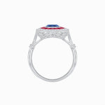 Load image into Gallery viewer, Art Deco Inspired Cushion Gemstone Halo Ring - Shahin Jewelry