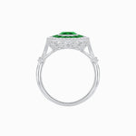 Load image into Gallery viewer, Art Deco Inspired Cushion Gemstone Halo Ring - Shahin Jewelry