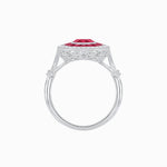 Load image into Gallery viewer, Art Deco Inspired Cushion Gemstone Halo Ring - Shahin Jewelry