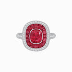 Load image into Gallery viewer, Art Deco Inspired Cushion Gemstone Halo Ring - Shahin Jewelry