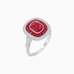 Load image into Gallery viewer, Art Deco Inspired Cushion Gemstone Halo Ring - Shahin Jewelry