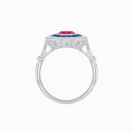 Load image into Gallery viewer, Art Deco Inspired Cushion Gemstone Halo Ring - Shahin Jewelry