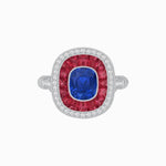 Load image into Gallery viewer, Art Deco Inspired Cushion Gemstone Halo Ring - Shahin Jewelry