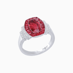 Load image into Gallery viewer, Art Deco Inspired Cushion Gemstones Halo Ring - Shahin Jewelry