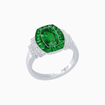 Load image into Gallery viewer, Art Deco Inspired Cushion Gemstones Halo Ring - Shahin Jewelry