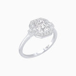 Load image into Gallery viewer, Art Deco-Inspired Cushion Halo Ring Mounting with Baguette and Round Diamonds Custom Center Stone | Bold Symmetry | Hand-Applied Milgrain - Shahin Jewelry