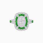 Load image into Gallery viewer, Art Deco Inspired Cushion Shape Ring with Dimond - Shahin Jewelry