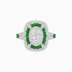 Load image into Gallery viewer, Art Deco Inspired Cushion Shape Ring with Dimond - Shahin Jewelry